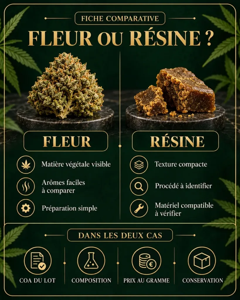 comment choisir entre une fleur ou resine de cbd
