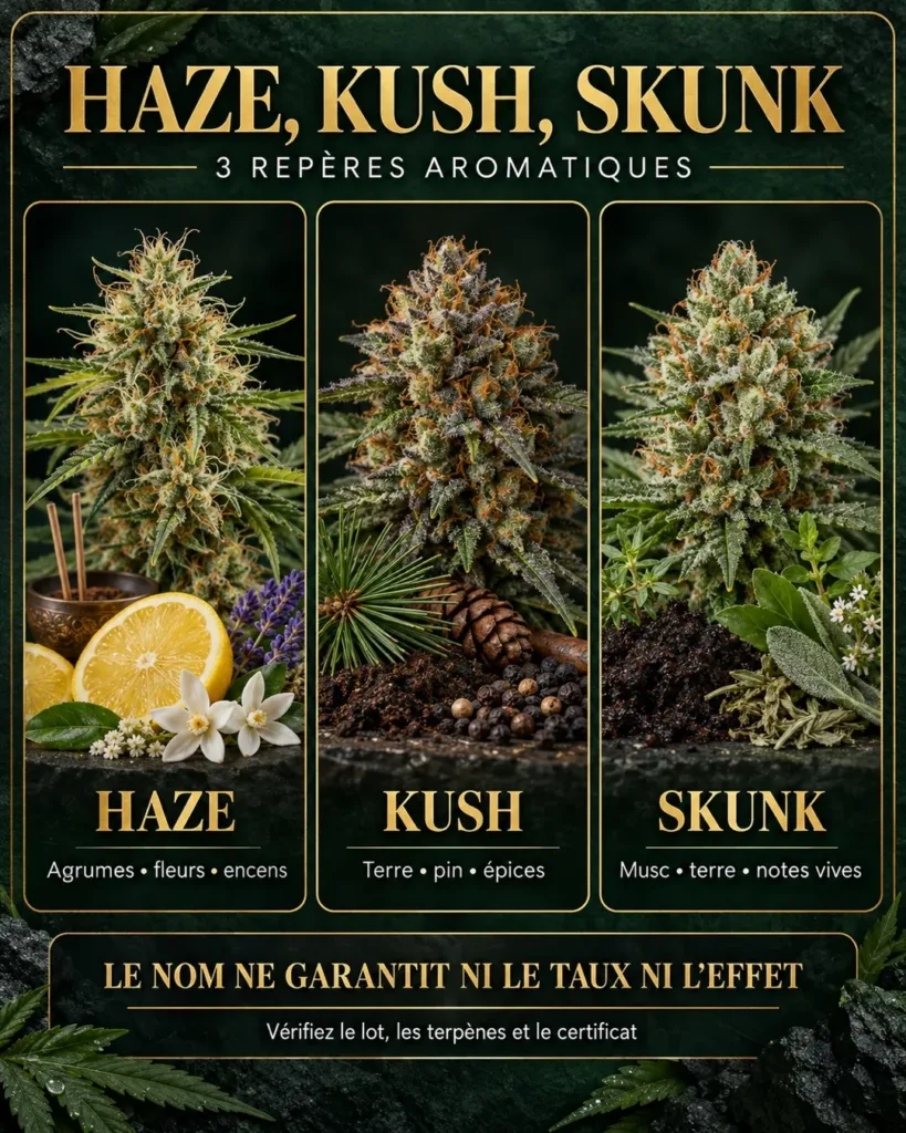 haze skunk et kush aromes differentes