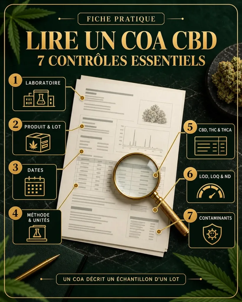 lire un coa cbd